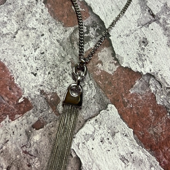 NWT The Limited Long Silver Fringe Tassel Necklace - Picture 6 of 9
